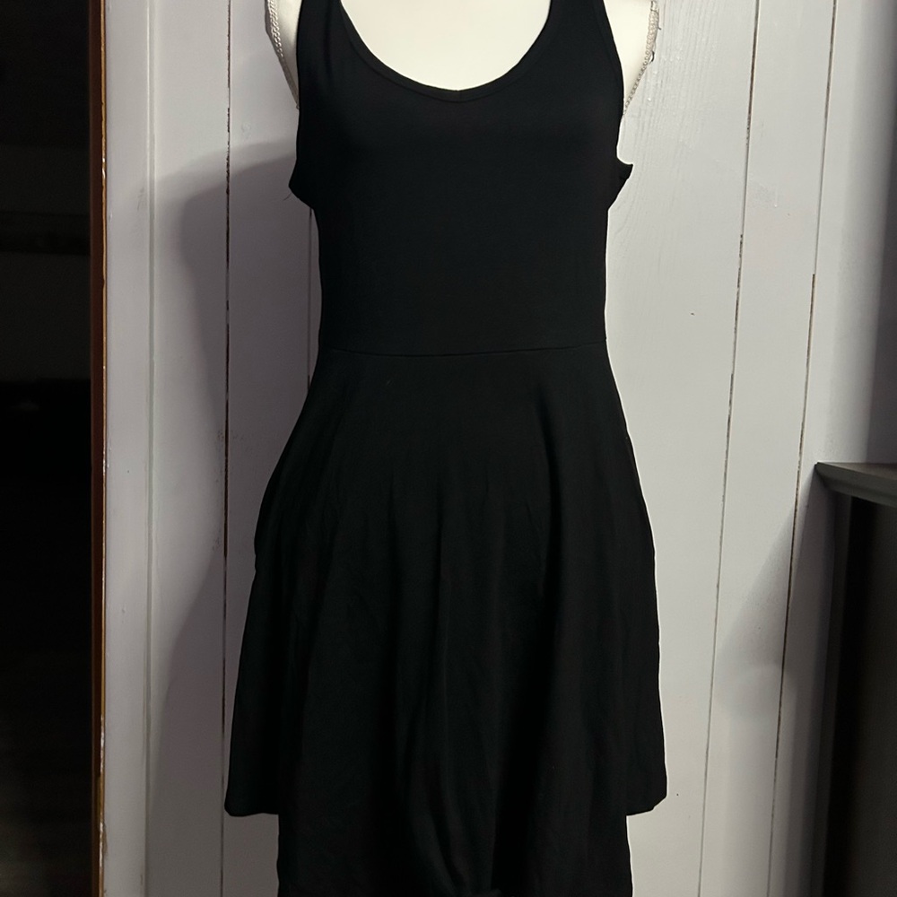 Classic Black Sleeveless Skater Dress
